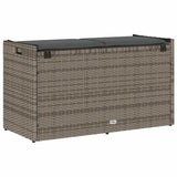 Outdoor Storage Bench with Cushion Grey 100 cm Poly Rattan - Rear View