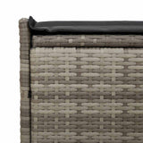 Outdoor Storage Bench with Cushion Grey 100 cm Poly Rattan - Low Angle