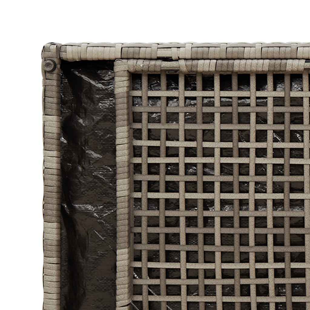 Outdoor Storage Bench with Cushion Grey 100 cm Poly Rattan
