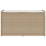 Outdoor Storage Bench with Cushion Beige 100 cm Poly Rattan