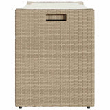 Outdoor Storage Bench with Cushion Beige 100 cm Poly Rattan - 45-Degree Angle