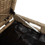 Outdoor Storage Bench with Cushion Beige 100 cm Poly Rattan