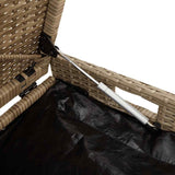 Outdoor Storage Bench with Cushion Beige 100 cm Poly Rattan - Extra Image