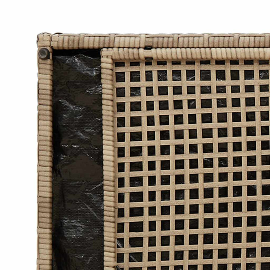Outdoor Storage Bench with Cushion Beige 100 cm Poly Rattan