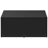Garden Storage Box Black 110x50x58 cm Poly Rattan - Side View