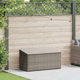 Garden Storage Box Grey 110x50x58 cm Poly Rattan - Front View