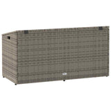 Garden Storage Box Grey 110x50x58 cm Poly Rattan - Rear View