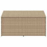 Garden Storage Box Beige 110x50x58 cm Poly Rattan - Side View