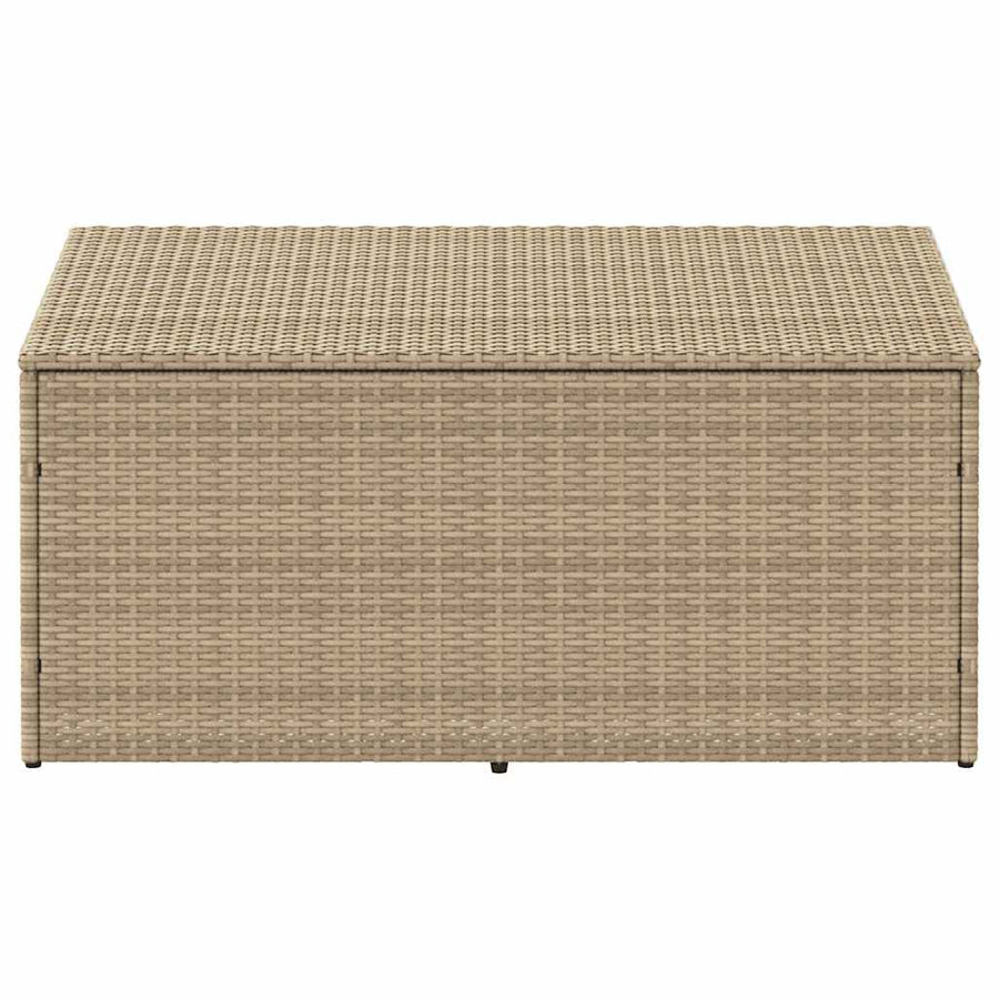 Garden Storage Box Beige 110x50x58 cm Poly Rattan