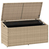 Garden Storage Box Beige 110x50x58 cm Poly Rattan - Top-Down View