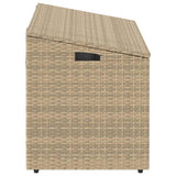 Garden Storage Box Beige 110x50x58 cm Poly Rattan - 45-Degree Angle