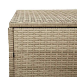 Garden Storage Box Beige 110x50x58 cm Poly Rattan - Low Angle