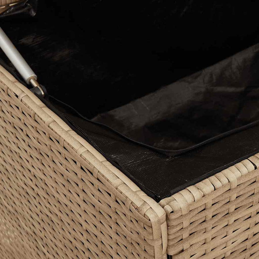 Garden Storage Box Beige 110x50x58 cm Poly Rattan