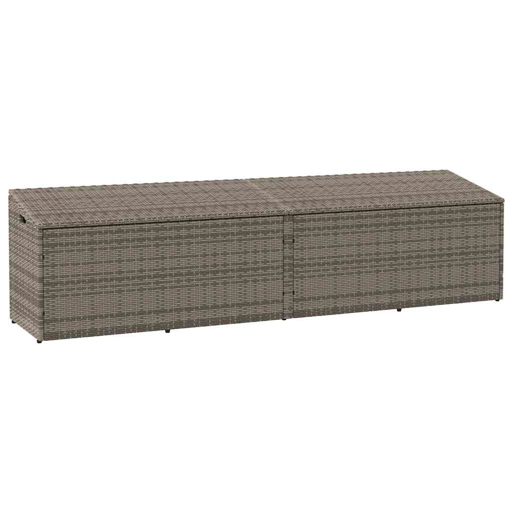 Garden Storage Box Grey 220x50x58 cm Poly Rattan