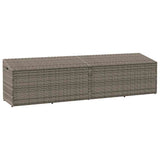 Garden Storage Box Grey 220x50x58 cm Poly Rattan
