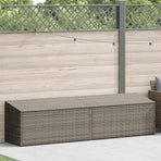 Garden Storage Box Grey 220x50x58 cm Poly Rattan