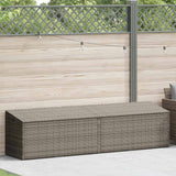 Garden Storage Box Grey 220x50x58 cm Poly Rattan - Front View