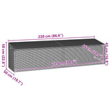 Garden Storage Box Grey 220x50x58 cm Poly Rattan - Extra Image
