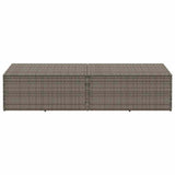 Garden Storage Box Grey 220x50x58 cm Poly Rattan - Side View