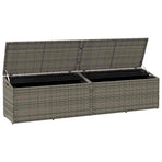Garden Storage Box Grey 220x50x58 cm Poly Rattan
