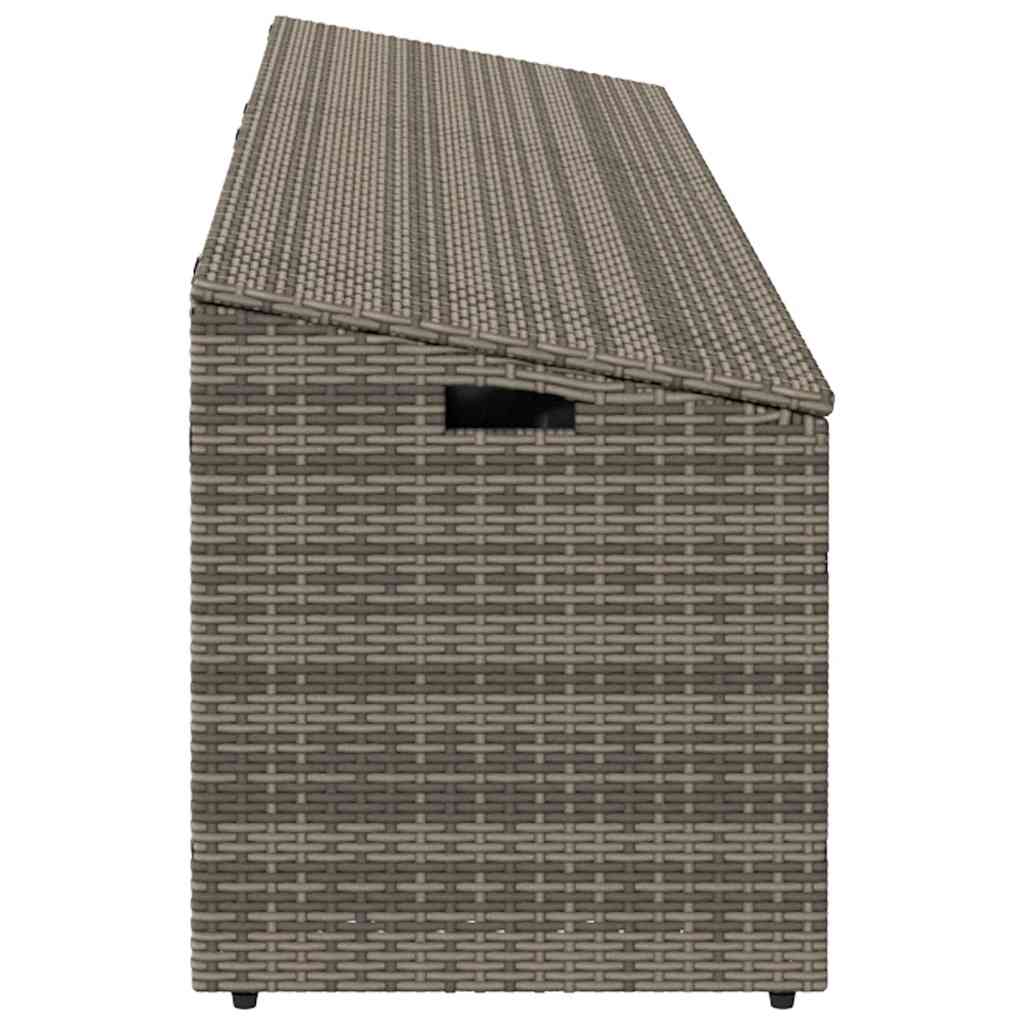 Garden Storage Box Grey 220x50x58 cm Poly Rattan