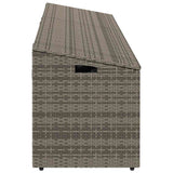 Garden Storage Box Grey 220x50x58 cm Poly Rattan - 45-Degree Angle