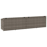 Garden Storage Box Grey 220x50x58 cm Poly Rattan - Rear View