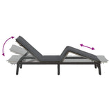 Sun Lounger with Cushion Grey Poly Rattan