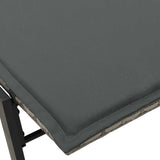 Sun Lounger with Cushion Grey Poly Rattan