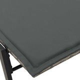 Sun Lounger with Cushion Grey Poly Rattan - Extra Image