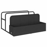 Poolside Float Storage Black 110x100x57 cm Poly Rattan - Front View