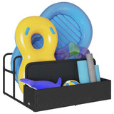 Poolside Float Storage Black 110x100x57 cm Poly Rattan