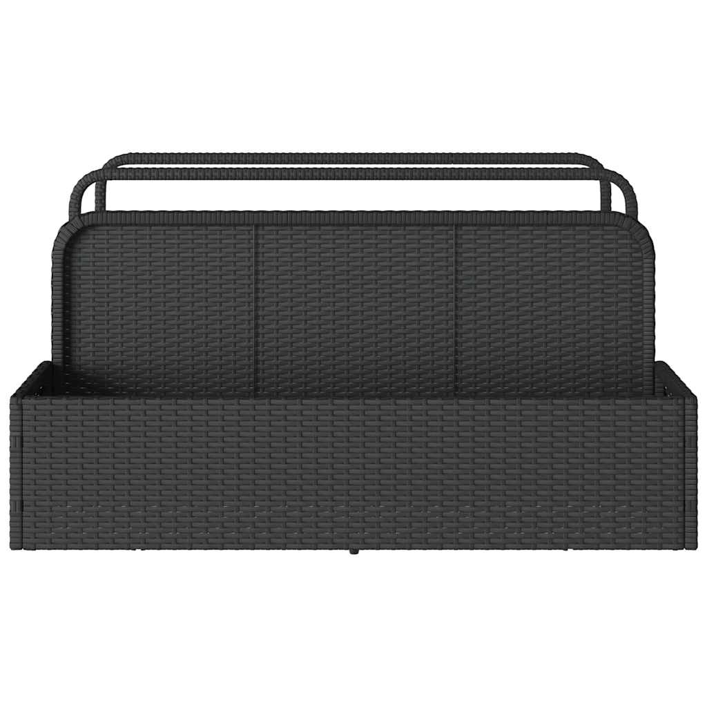 Poolside Float Storage Black 110x100x57 cm Poly Rattan