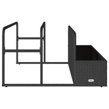 Poolside Float Storage Black 110x100x57 cm Poly Rattan - Rear View