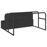 Poolside Float Storage Black 110x100x57 cm Poly Rattan - Close-Up Angle