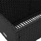 Poolside Float Storage Black 110x100x57 cm Poly Rattan - Low Angle