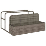 Poolside Float Storage Grey 110x100x57 cm Poly Rattan - Front View