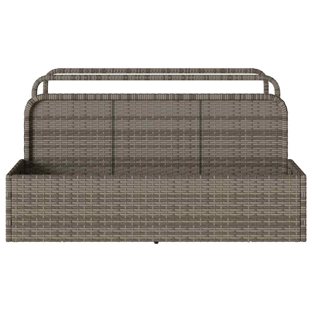 Poolside Float Storage Grey 110x100x57 cm Poly Rattan