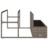 Poolside Float Storage Grey 110x100x57 cm Poly Rattan - Rear View
