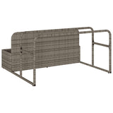Poolside Float Storage Grey 110x100x57 cm Poly Rattan - Close-Up Angle