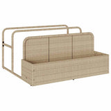 Poolside Float Storage Beige 110x100x57 cm Poly Rattan - Front View