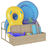 Poolside Float Storage Beige 110x100x57 cm Poly Rattan - Top-Down View