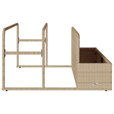 Poolside Float Storage Beige 110x100x57 cm Poly Rattan - Rear View