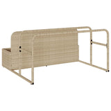 Poolside Float Storage Beige 110x100x57 cm Poly Rattan - Close-Up Angle