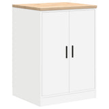 Garage Storage Cabinet White 60x51x85 cm Solid Wood Pine - Front View