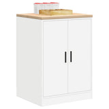 Garage Storage Cabinet White 60x51x85 cm Solid Wood Pine - Top-Down View