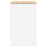 Garage Storage Cabinet White 60x51x85 cm Solid Wood Pine - Close-Up Angle