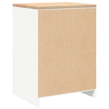 Garage Storage Cabinet White 60x51x85 cm Solid Wood Pine - Low Angle