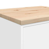 Garage Storage Cabinet White 60x51x85 cm Solid Wood Pine - Extra Image