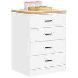 Garage Storage Cabinet White 60x51x85 cm Solid Wood Pine - Top-Down View